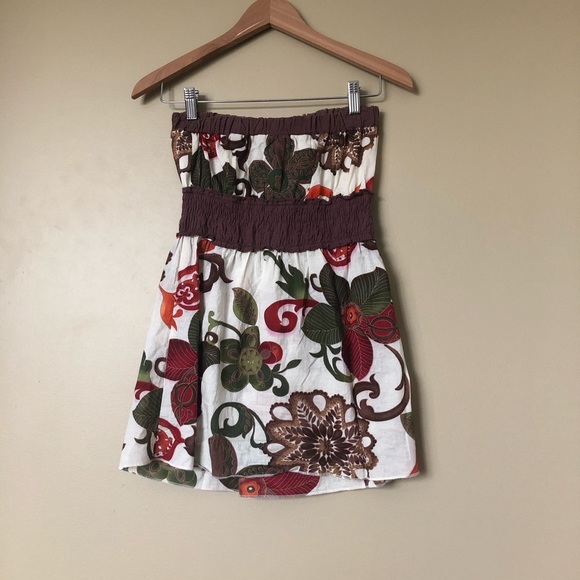 {Sugar Tart} Chocolate Brown Floral Peasant Top - Picture 2 of 6